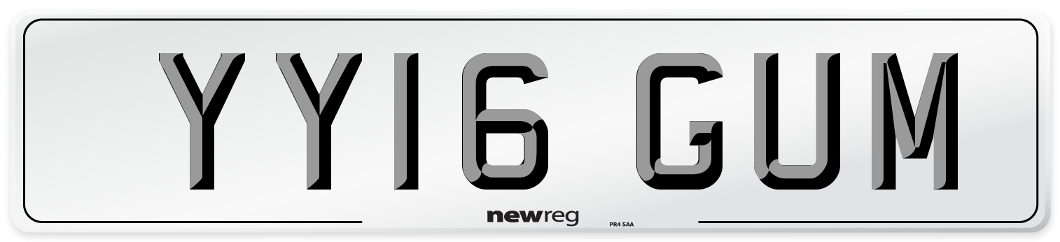 YY16 GUM Number Plate from New Reg